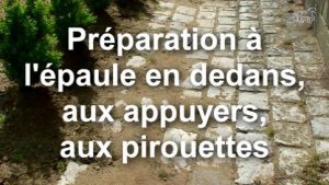 Travail de la ligne du dessus : préparation à l'épaule en dedans, aux appuyers, aux pirouettes