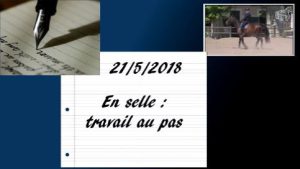 Milady 21/5/2018 - Travail en selle au pas